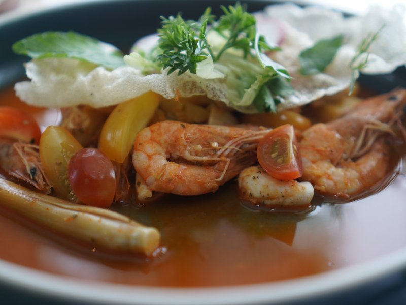 TOM YUM OF PRAWN & SQUID